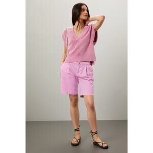 BOSS Pink Cotton Zip Up Relaxed Fit Taggie Shorts Size US 4